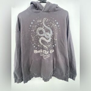 Ardene black‎ /gray hoodie size Large with graphic design